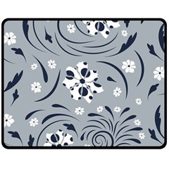 Folk Flowers Pattern Floral Surface Double Sided Fleece Blanket (medium)  by Eskimos