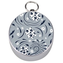 Folk Flowers Pattern Floral Surface Silver Compasses by Eskimos