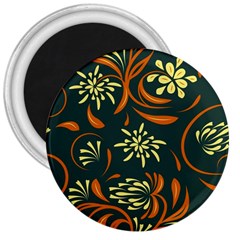 Folk Flowers Pattern Floral Surface 3  Magnets by Eskimos