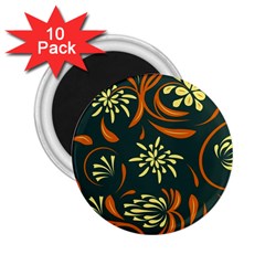 Folk Flowers Pattern Floral Surface 2 25  Magnets (10 Pack)  by Eskimos