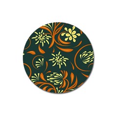 Folk Flowers Pattern Floral Surface Magnet 3  (round) by Eskimos