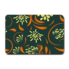 Folk Flowers Pattern Floral Surface Small Doormat  by Eskimos