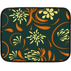 Folk Flowers Pattern Floral Surface Fleece Blanket (mini) by Eskimos