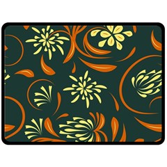 Folk Flowers Pattern Floral Surface Fleece Blanket (large)  by Eskimos