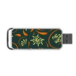 Folk flowers pattern Floral surface Portable USB Flash (Two Sides) Front