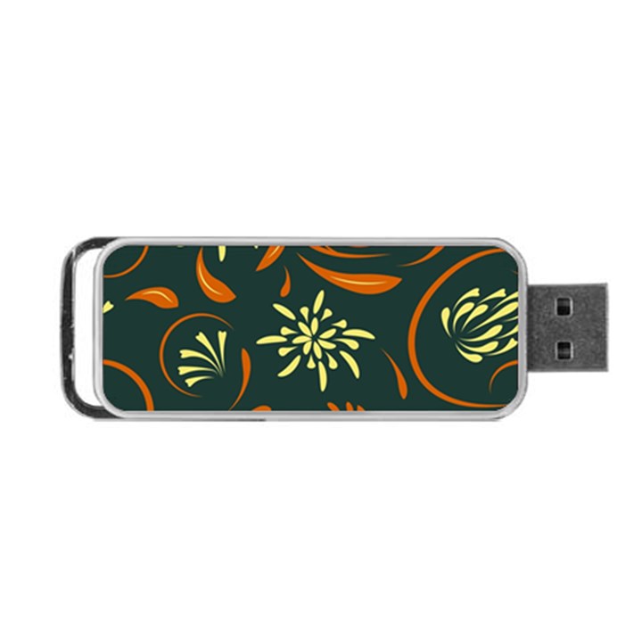 Folk flowers pattern Floral surface Portable USB Flash (Two Sides)