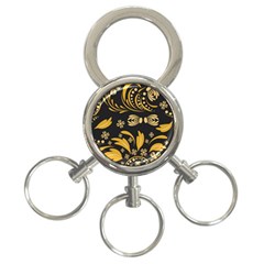 Folk Flowers Pattern Floral Surface 3-ring Key Chain by Eskimos