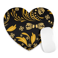 Folk Flowers Pattern Floral Surface Heart Mousepads by Eskimos