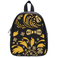 Folk Flowers Pattern Floral Surface School Bag (small) by Eskimos