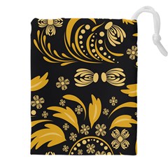 Folk Flowers Pattern Floral Surface Drawstring Pouch (4xl) by Eskimos