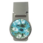 Folk flowers pattern Floral surface Money Clips (Round)  Front