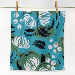 Folk Flowers Pattern Floral Surface Face Towel by Eskimos