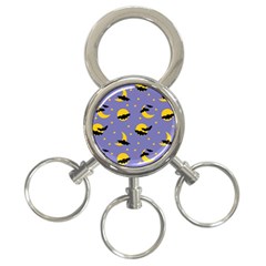 Bats With Yellow Moon 3-ring Key Chain by SychEva