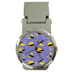 Bats With Yellow Moon Money Clip Watches by SychEva