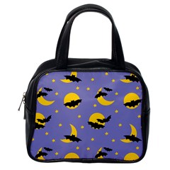 Bats With Yellow Moon Classic Handbag (one Side) by SychEva