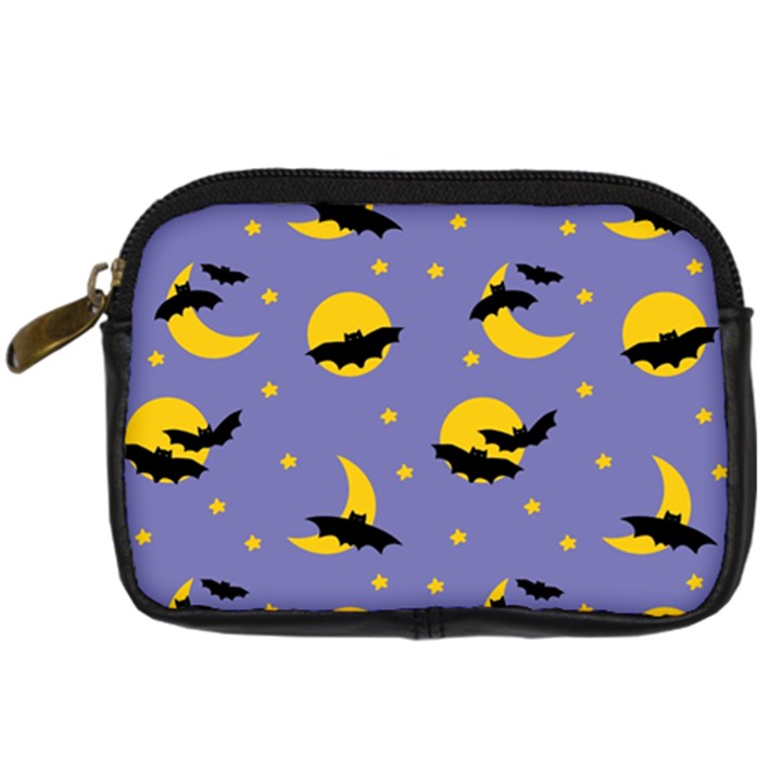 Bats With Yellow Moon Digital Camera Leather Case