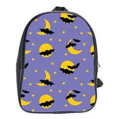 Bats With Yellow Moon School Bag (large) by SychEva