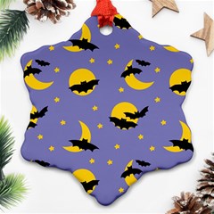 Bats With Yellow Moon Ornament (snowflake) by SychEva