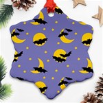 Bats With Yellow Moon Ornament (Snowflake) Front