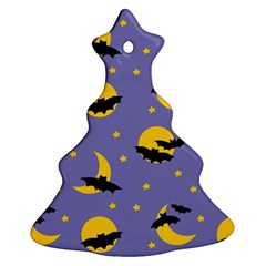 Bats With Yellow Moon Christmas Tree Ornament (two Sides) by SychEva