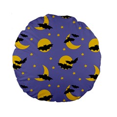 Bats With Yellow Moon Standard 15  Premium Round Cushions by SychEva