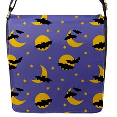 Bats With Yellow Moon Flap Closure Messenger Bag (s) by SychEva