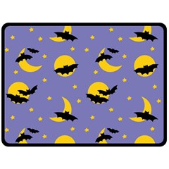 Bats With Yellow Moon Double Sided Fleece Blanket (large)  by SychEva