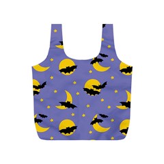 Bats With Yellow Moon Full Print Recycle Bag (s) by SychEva