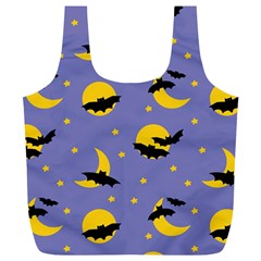 Bats With Yellow Moon Full Print Recycle Bag (xl) by SychEva