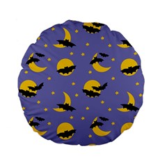 Bats With Yellow Moon Standard 15  Premium Flano Round Cushions by SychEva