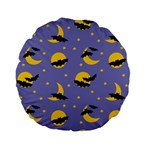 Bats With Yellow Moon Standard 15  Premium Flano Round Cushions Front