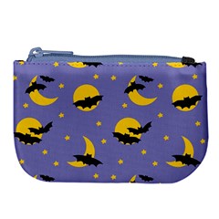 Bats With Yellow Moon Large Coin Purse by SychEva