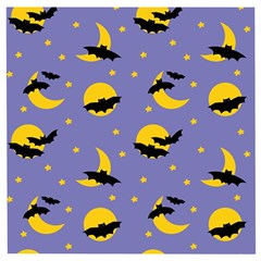 Bats With Yellow Moon Wooden Puzzle Square by SychEva