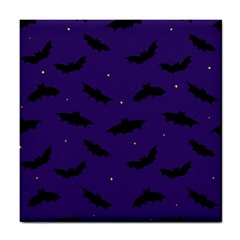 Bats In The Starry Sky Tile Coaster by SychEva