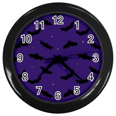 Bats In The Starry Sky Wall Clock (black) by SychEva