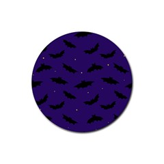 Bats In The Starry Sky Rubber Round Coaster (4 Pack)  by SychEva