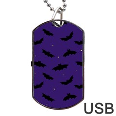 Bats In The Starry Sky Dog Tag Usb Flash (two Sides) by SychEva