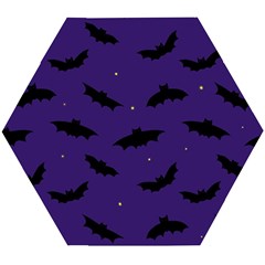 Bats In The Starry Sky Wooden Puzzle Hexagon by SychEva