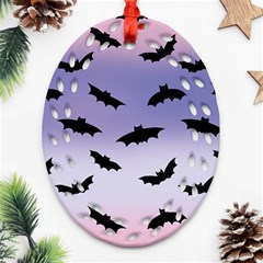 The Bats Oval Filigree Ornament (two Sides) by SychEva