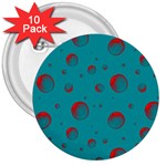 Red Drops 3  Buttons (10 pack)  Front