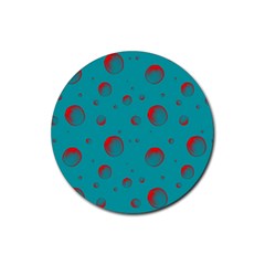 Red Drops Rubber Coaster (round)  by SychEva