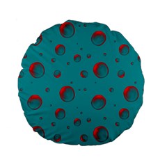 Red Drops Standard 15  Premium Flano Round Cushions by SychEva