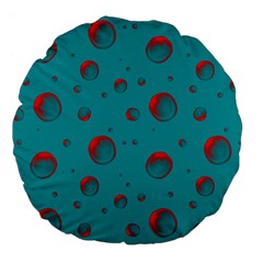 Red Drops Large 18  Premium Flano Round Cushions by SychEva