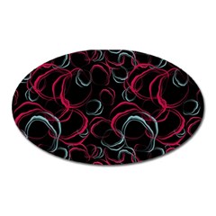 Blue And Red Stains Oval Magnet