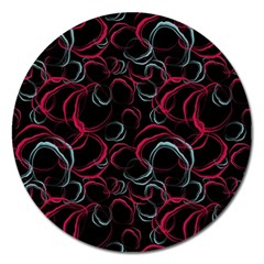 Blue And Red Stains Magnet 5  (round) by SychEva