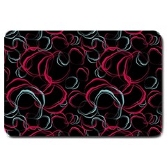 Blue And Red Stains Large Doormat  by SychEva