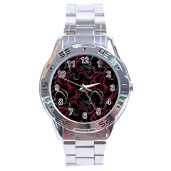 Blue And Red Stains Stainless Steel Analogue Watch by SychEva