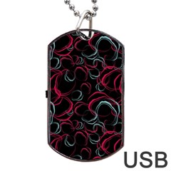 Blue And Red Stains Dog Tag Usb Flash (one Side)