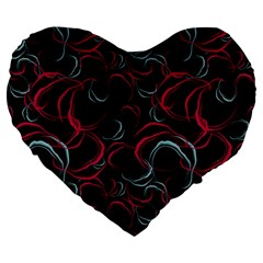 Blue And Red Stains Large 19  Premium Heart Shape Cushions by SychEva