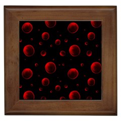 Red Drops On Black Framed Tile by SychEva